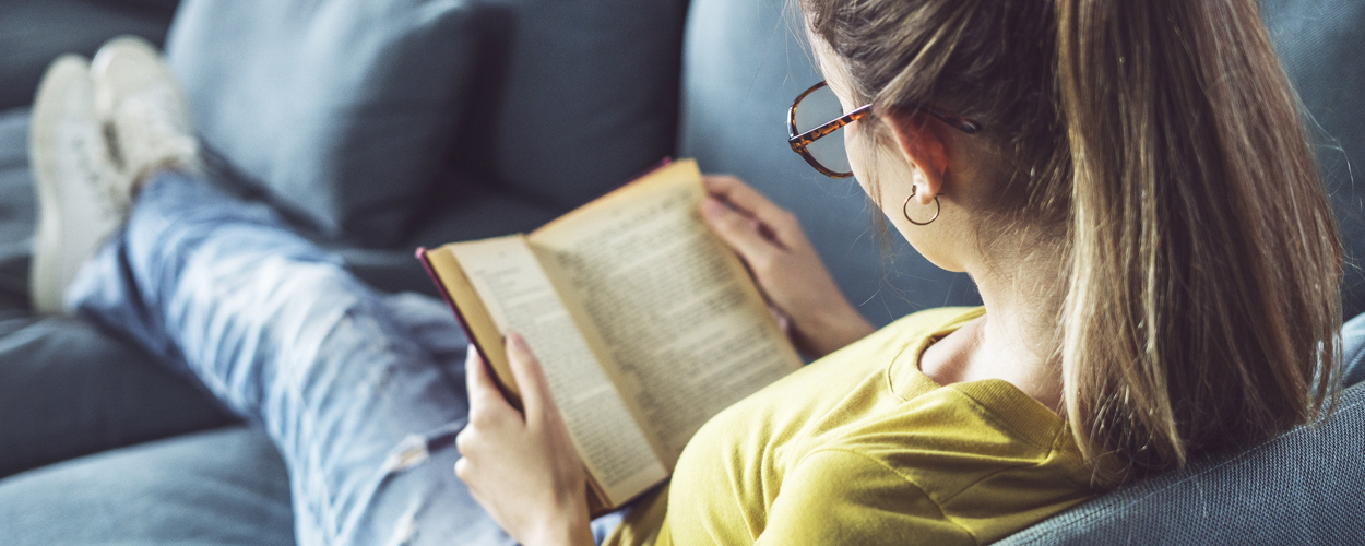 Lady reading a book